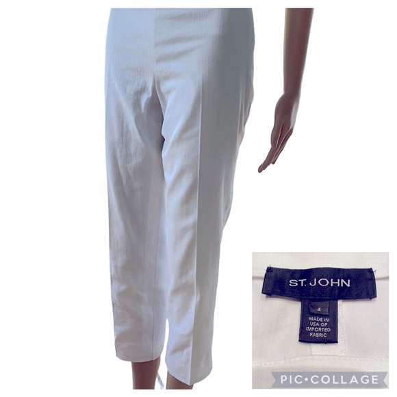 St. John White resort cropped pants size 4 - Picture 4 of 14